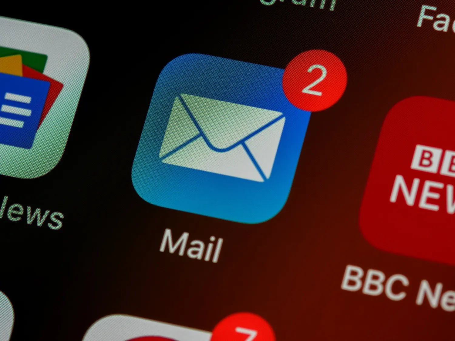 Email app close-up for Outlook and email QA